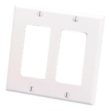 FASTTRACK Decorative Dual Gang Wall Plate - White FA257254